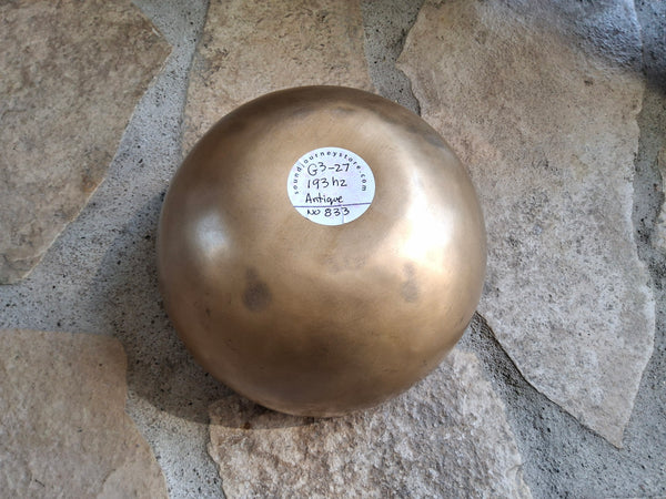 Bowl 833: 6.75" Vintage Himalayan Singing Bowl 193 HZ G3-27