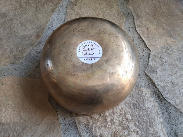 Bowl 837: 6.5" Antique Himalayan Singing Bowl 208 HZ G#3+3