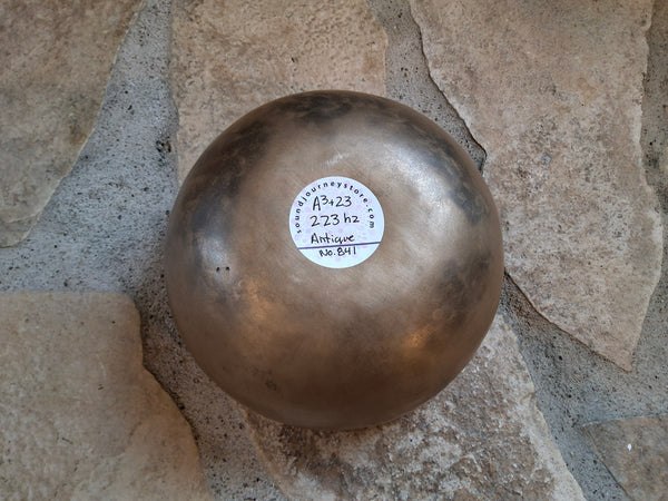 Bowl 841: 6.5" Antique Himalayan Singing Bowl 233 HZ A3+23