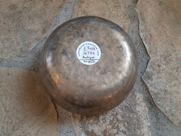 Bowl 852: 7" Antique Himalayan Singing Bowl 167 HZ E3+23