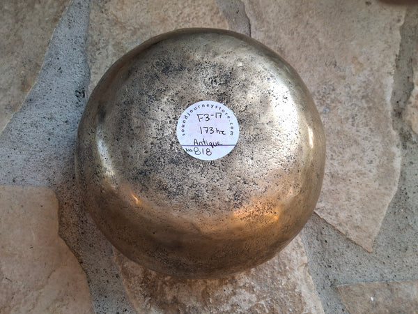 Bowl 818: 7.5" Antique Himalayan Singing Bowl 173 HZ F3-17