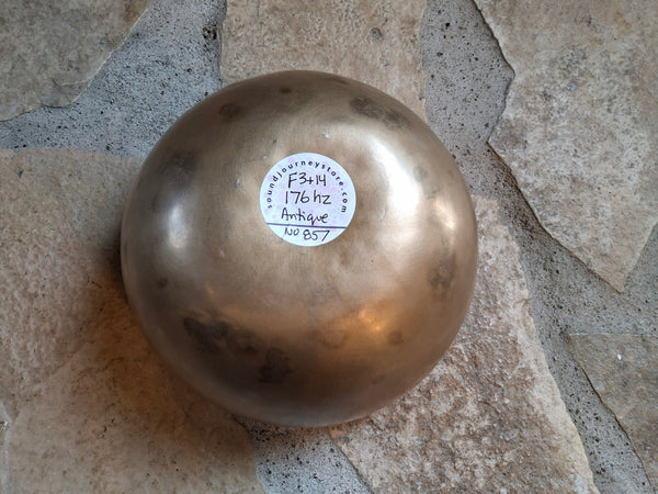 Bowl 857: 7" Vintage Himalayan Singing Bowl 176 HZ F3+14