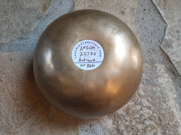 Bowl 866: 6.5" Vintage Himalayan Singing Bowl 237 HZ A#3+29