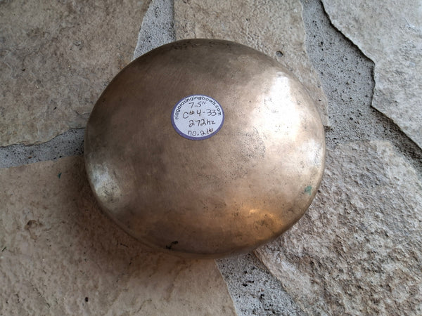 Bowl 216: 7.5" Unusual Himalayan Singing Bowl 216 HZ C#4-33