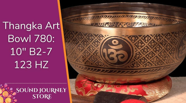 Bowl 780: 10" B2-7  New Thanka Art Himalayan Singing Bowl 123 HZ