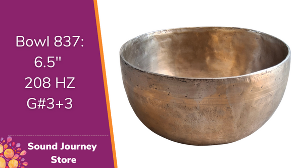 Bowl 837: 6.5" Antique Himalayan Singing Bowl 208 HZ G#3+3