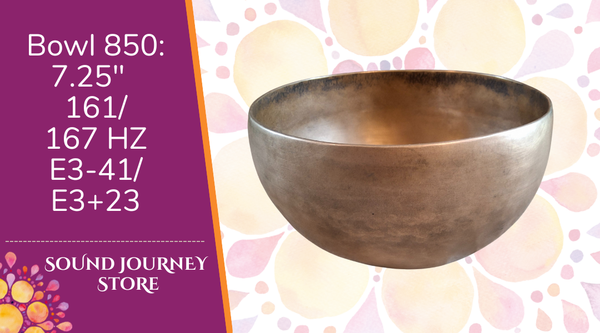Bowl 850: 7.25" Vintage Himalayan Singing Bowl 161/167 HZ E3-41/E3+23
