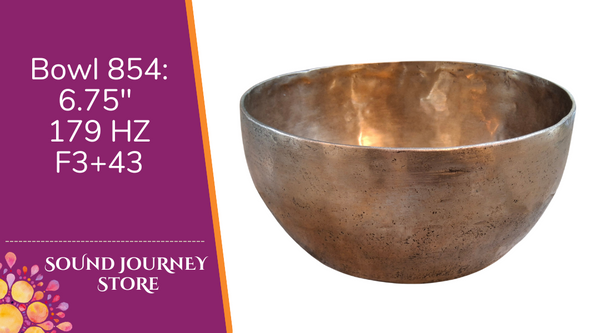 Bowl 854: 6.75" Antique Himalayan Singing Bowl 179 HZ F3+43