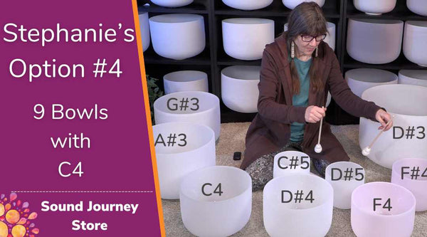 Stephanie's Option #4: 9 Crystal Singing Bowls with D#3 and C4