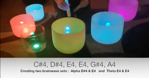 Alpha and Theta Brainwaves with D#4 and E4 Crystal Singing Bowls