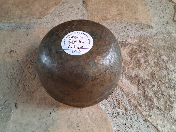 Bowl 843: 5" Antique Himalayan Singing Bowl 284 HZ C#4+42