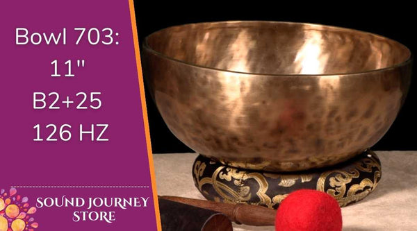 Bowl 703: 11" B2+25 New Himalayan Singing Bowl 126 HZ