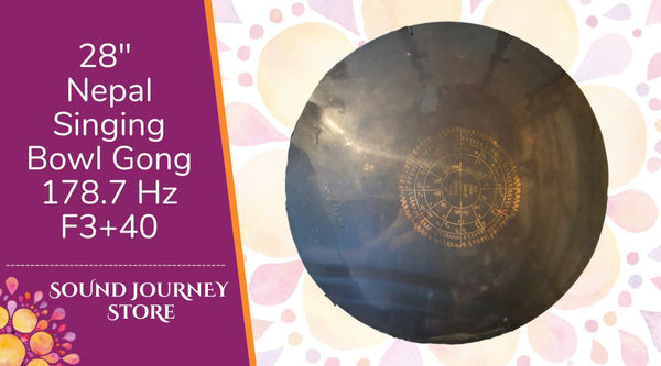 28" Nepal Singing Bowl Gong 178.7 Hz F3+40