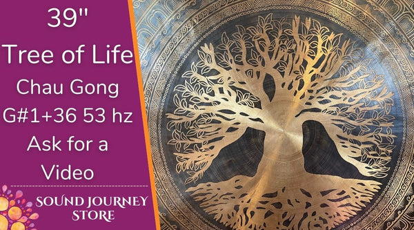 39" Thanka Art Tree of Life Gong 53 Hertz G#1+36