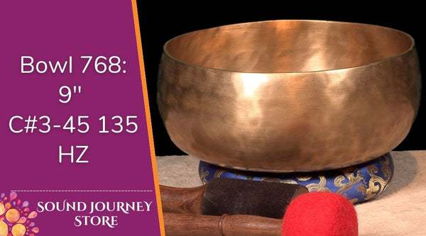 Bowl 768: 9" C#3-45 New Himalayan Singing Bowl 135 HZ