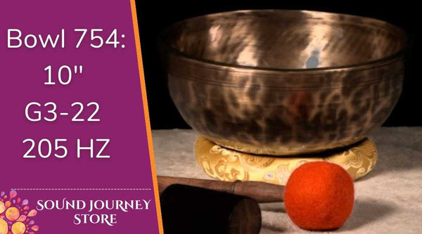 Bowl 754: 10" G3-22 New Himalayan Singing Bowl 205 HZ