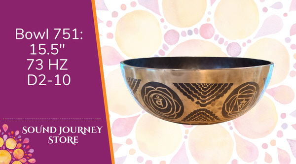 Bowl 751: 15.5" Thangka Art Work Himalayan Singing Bowl 73 HZ D2-10
