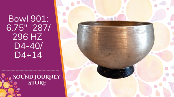 Bowl 901: 6.75" Antique Himalayan Singing Bowl 287/296 HZ D4-40/D4+14