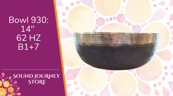 Bowl 930: 14" Ultibati Himalayan Singing Bowl 62 HZ B1+7