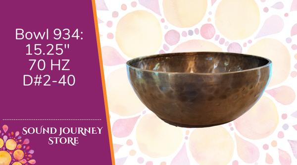 Bowl 934: 15.25" Himalayan Singing Bowl 70 HZ D#2-40