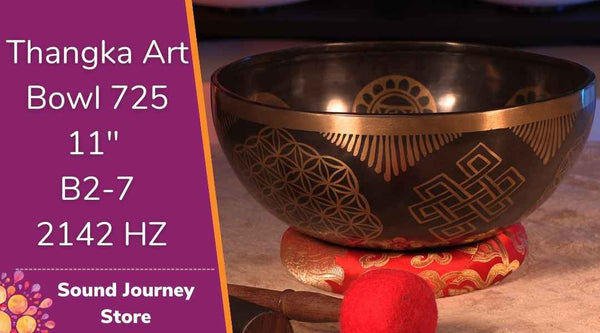 Bowl 725: 11" Thangka Art B2-7 New Himalayan Singing Bowl 123 HZ
