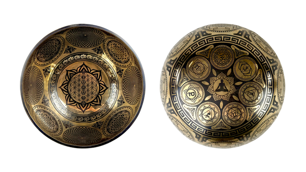 Traditional Artwork Bowls "Fern" Two Bowl Set