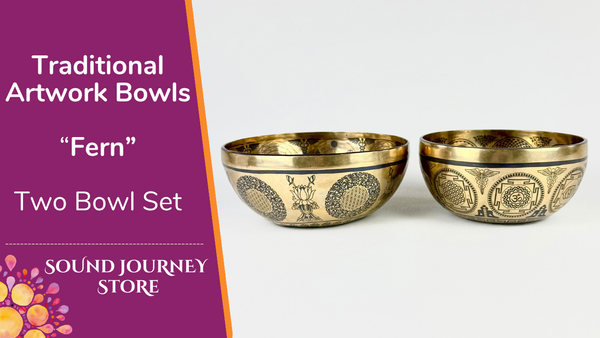 Traditional Artwork Bowls "Fern" Two Bowl Set